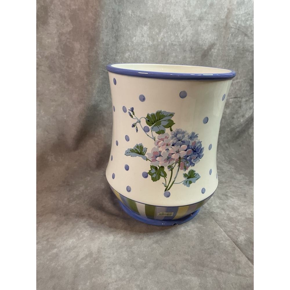 Waverly Blossom Hill Waste Basket Polka Dots